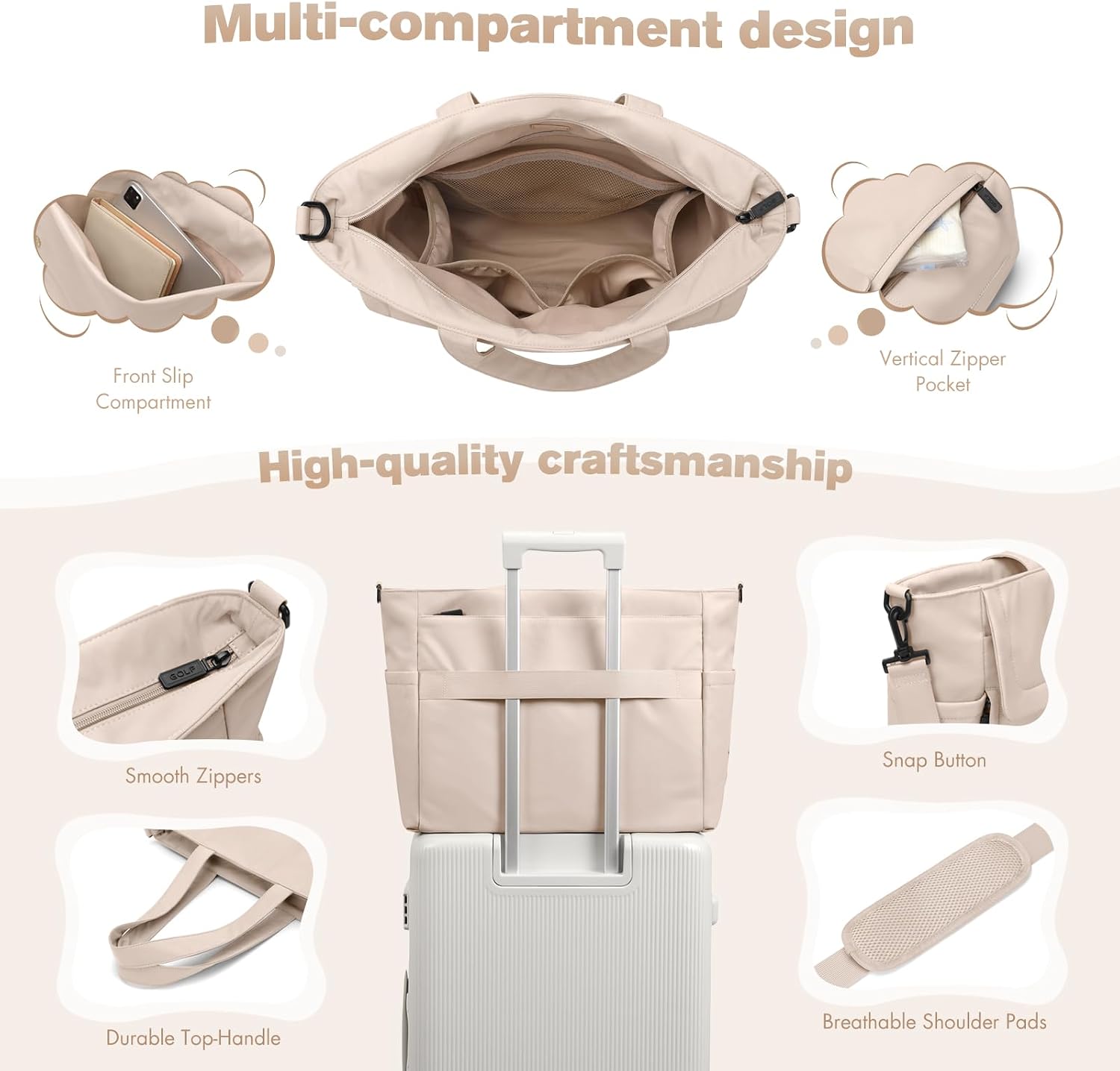 Thumbnail 6 de GOLF QUALITY 14L Puffer Diaper Bag Tote with Crossbody Carry