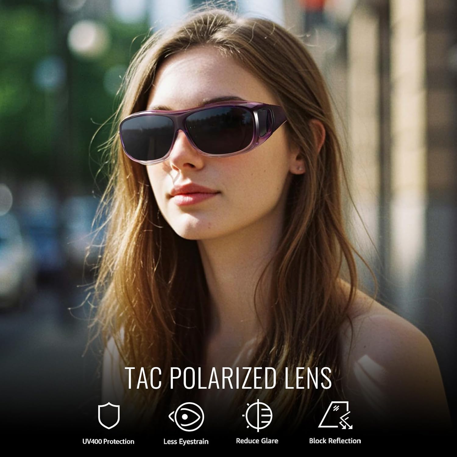 Thumbnail 1 de Myiaur over-glasses polarised wraparound sunglasses with UV400 protection