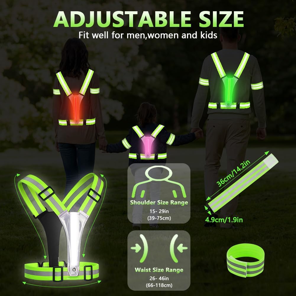 Thumbnail 1 de Adiwo LED Gilet Catarifrangente Running: Gilet Luminoso USB-C per Corsa, Trekking e Ciclo