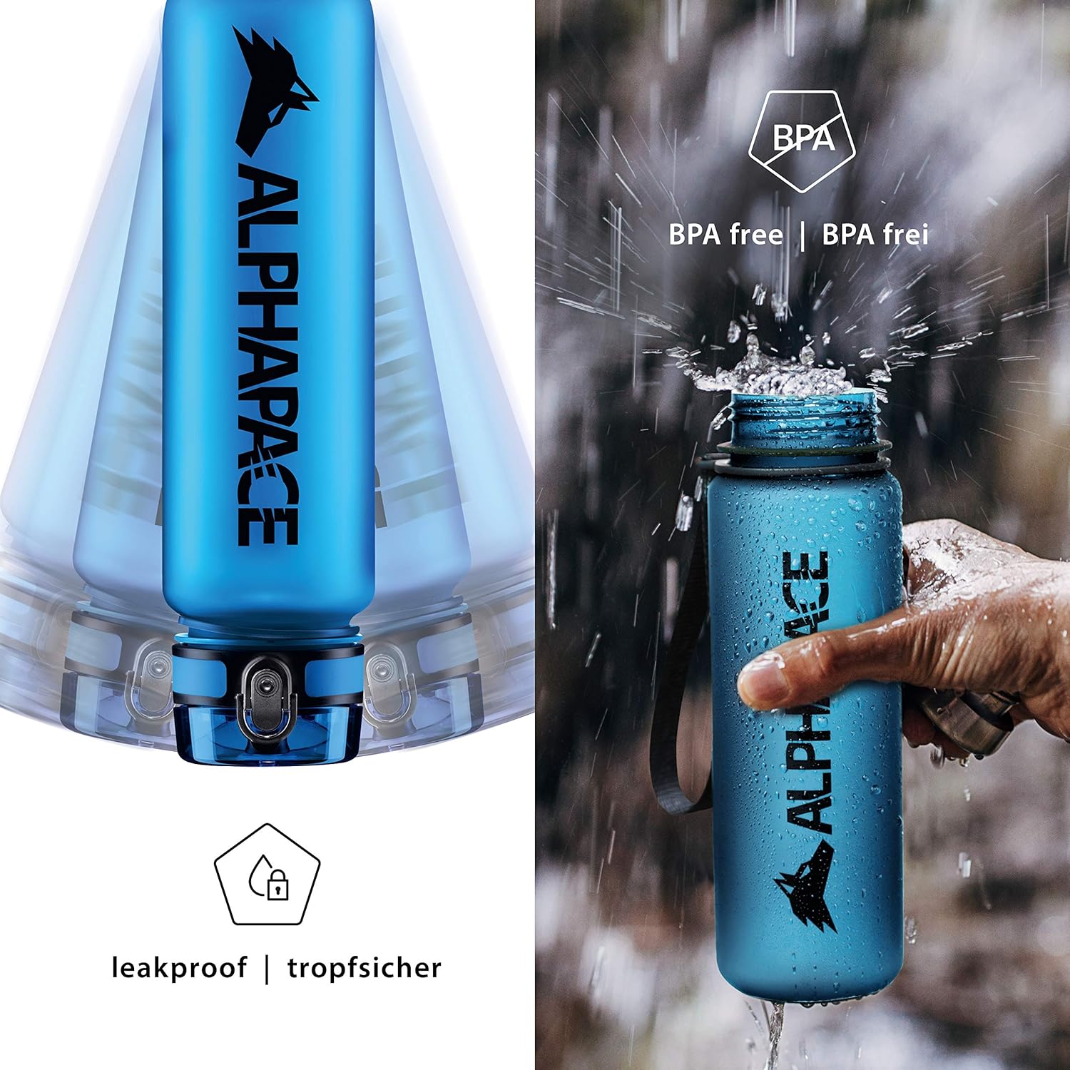 Thumbnail 2 de ALPHAPACE Borraccia 350–1500 ml con chiusura ermetica e scomparto frutta – BPA free