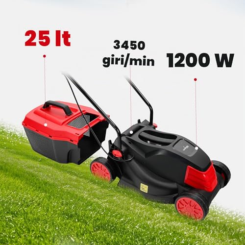 Thumbnail 1 de LEHMANN Tagliaerba Elettrico 1200 W, 32 cm, 25 L, altezza 25–65 mm, fino a 500 m²