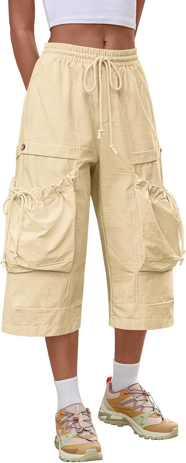 Detalle de Aoysky Women's Cotton Cargo Capris
