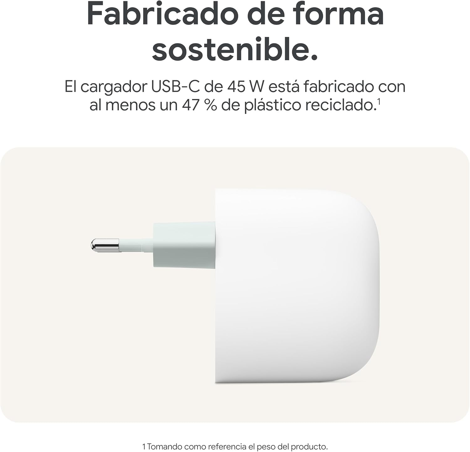 Thumbnail 5 de Cargador USB-C de 45 W de Google - Cargador de teléfono Pixel de Carga rápida - Compatible con los Productos de Creado por Google y Otros Dispositivos USB-C® - Nieve