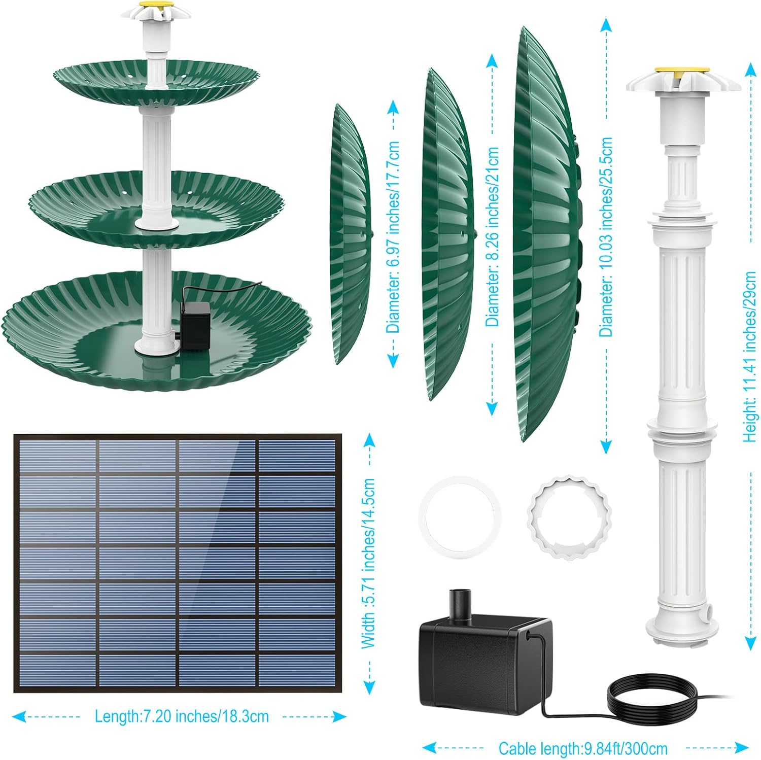 Thumbnail 6 de AISITIN DIY Brunnen Vogeltränke 3,5W Solarpumpe