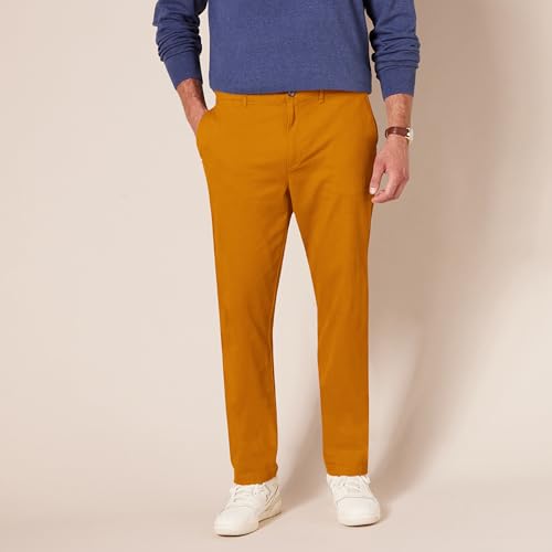 Detalle 2 de Amazon Essentials Pantalon chino slim homme extensible, fauve foncé, 38W / 32L