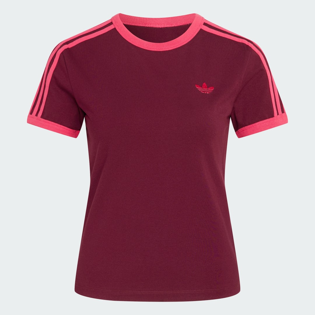 Detalle 2 de Camiseta ajustada 3 Stripes de Adidas en Burgundy