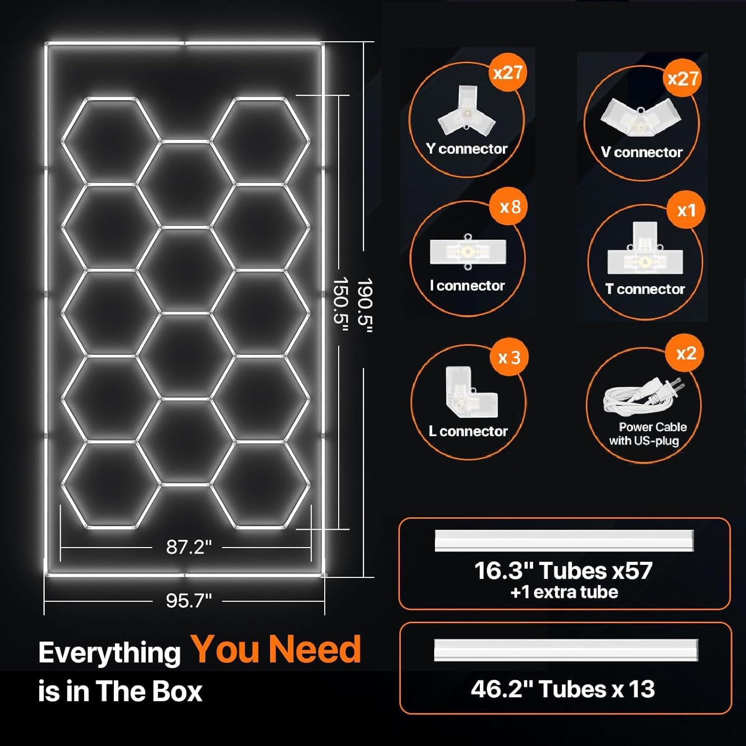 Thumbnail 5 de HEXALVX Hgl-led-hex-4pk Hexagon Garage Lights, 6500K Linkable LED Panels