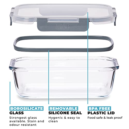Detalle de Igluu Meal Prep Glass Containers with Lids (10 Pack) – 370 & 1050ml