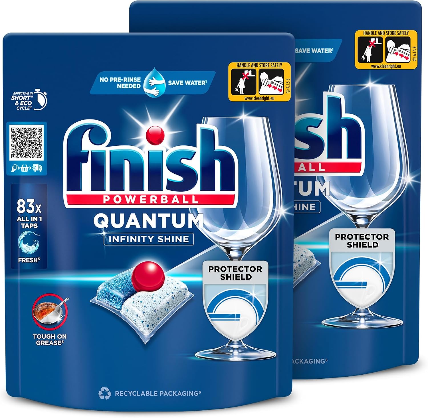 Detalle 2 de Finish Quantum Infinity Shine 2×83 Tabs — Spülmaschinentabs