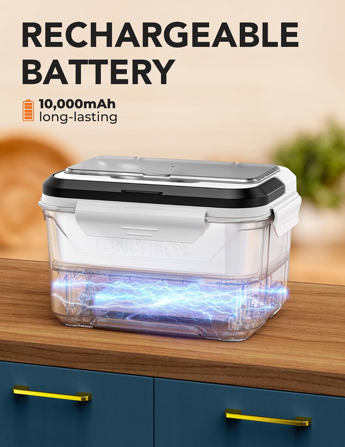 Detalle 2 de EAST OAK Cordless Heated Lunch Box, 5.5 Cups ⚡