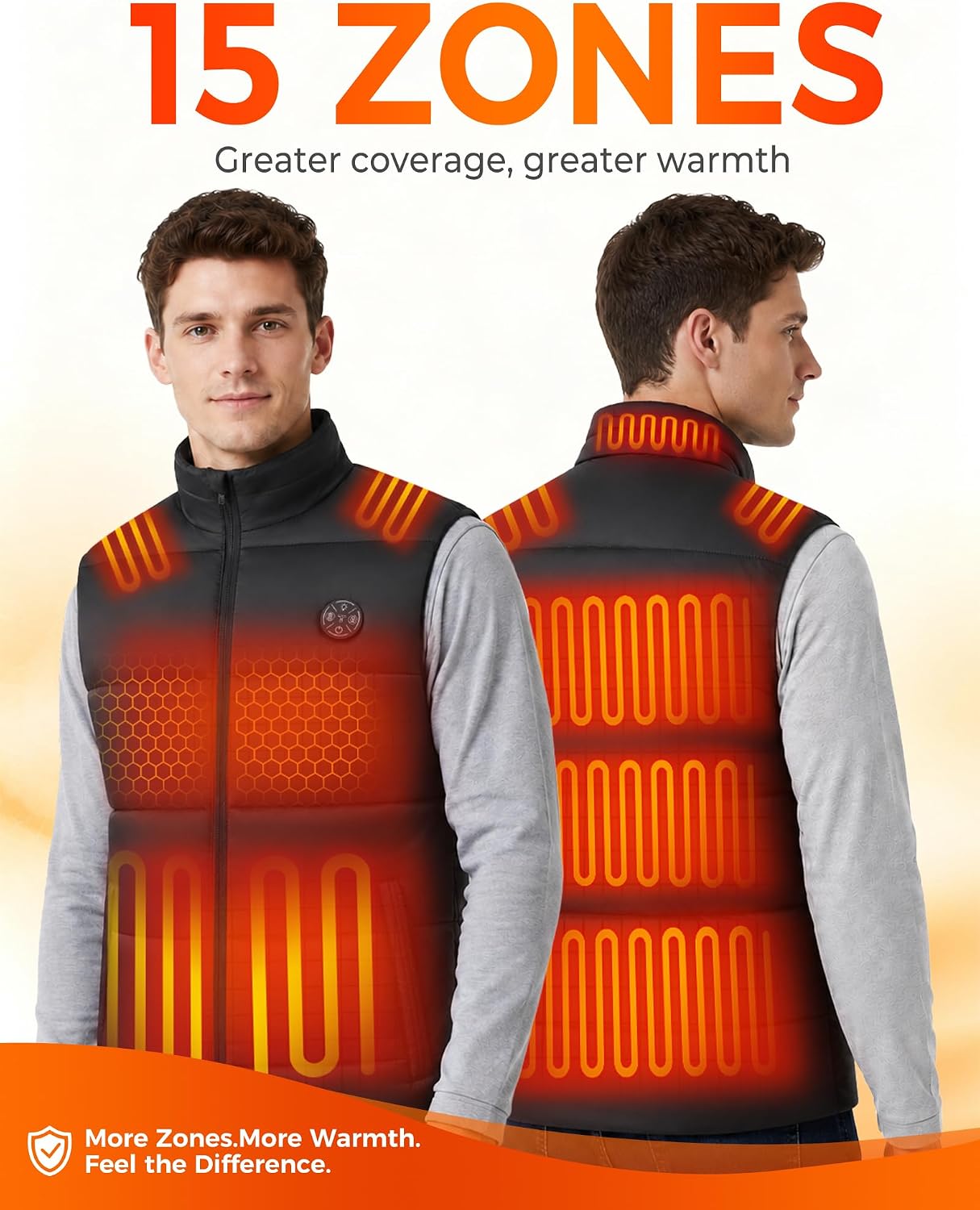 Detalle de TODWARM Men's Heated Vest, 16,000mAh Battery