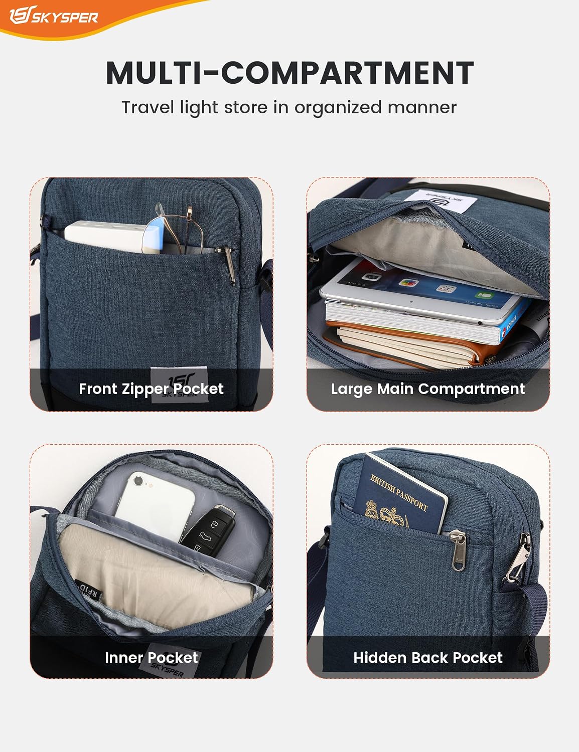 Detalle 2 de SKYSPER Small Anti Theft Sling Bag 9.8in