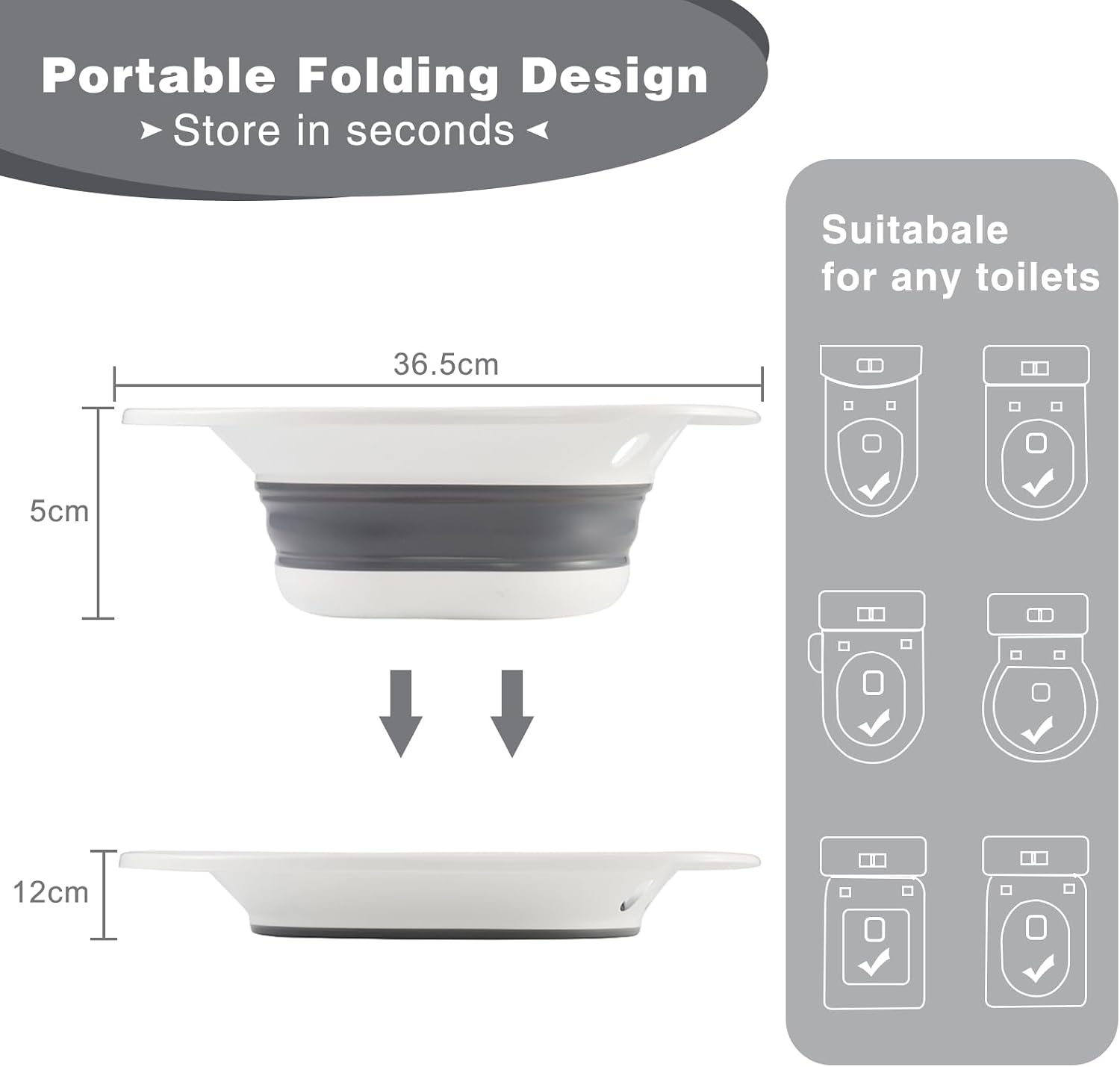 Thumbnail 5 de DEANIC Foldable Sitz Bath for Hemorrhoids 300 lb capacity