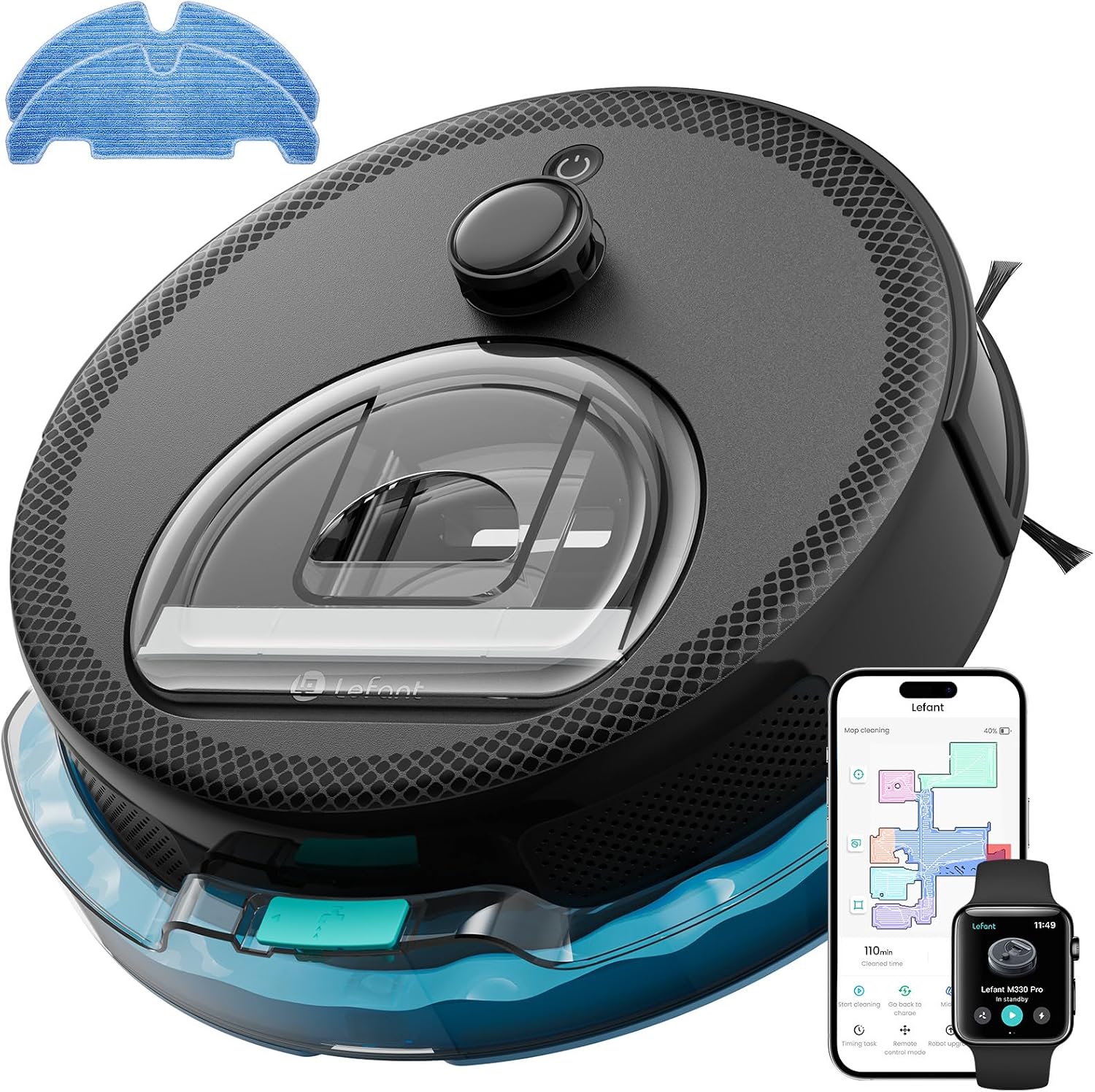 Detalle de LEFANT M330Pro 5000Pa Robot aspirapolvere e lavapavimenti