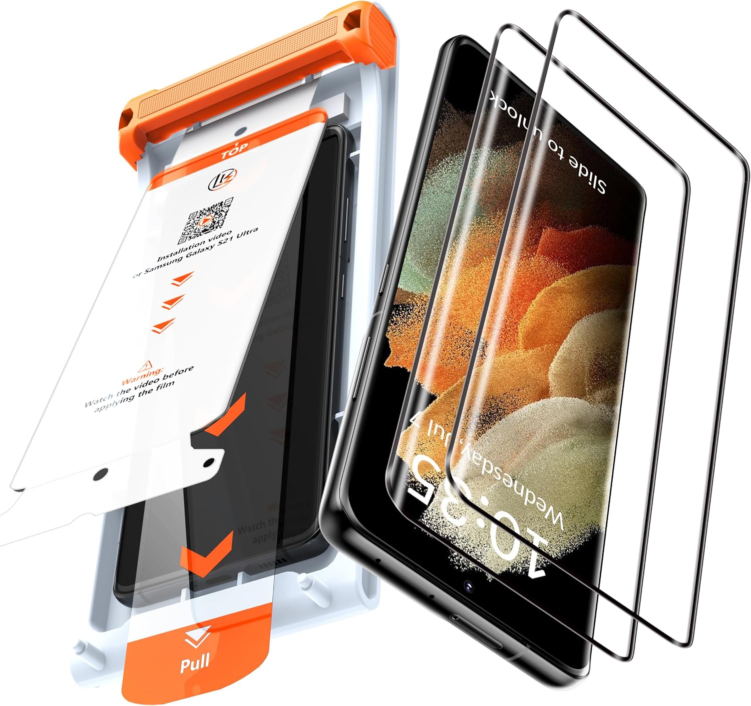 Detalle de LK Galaxy S21 Ultra Flexible Glass Screen Protector, 2-Pack, 99.99% Clarity
