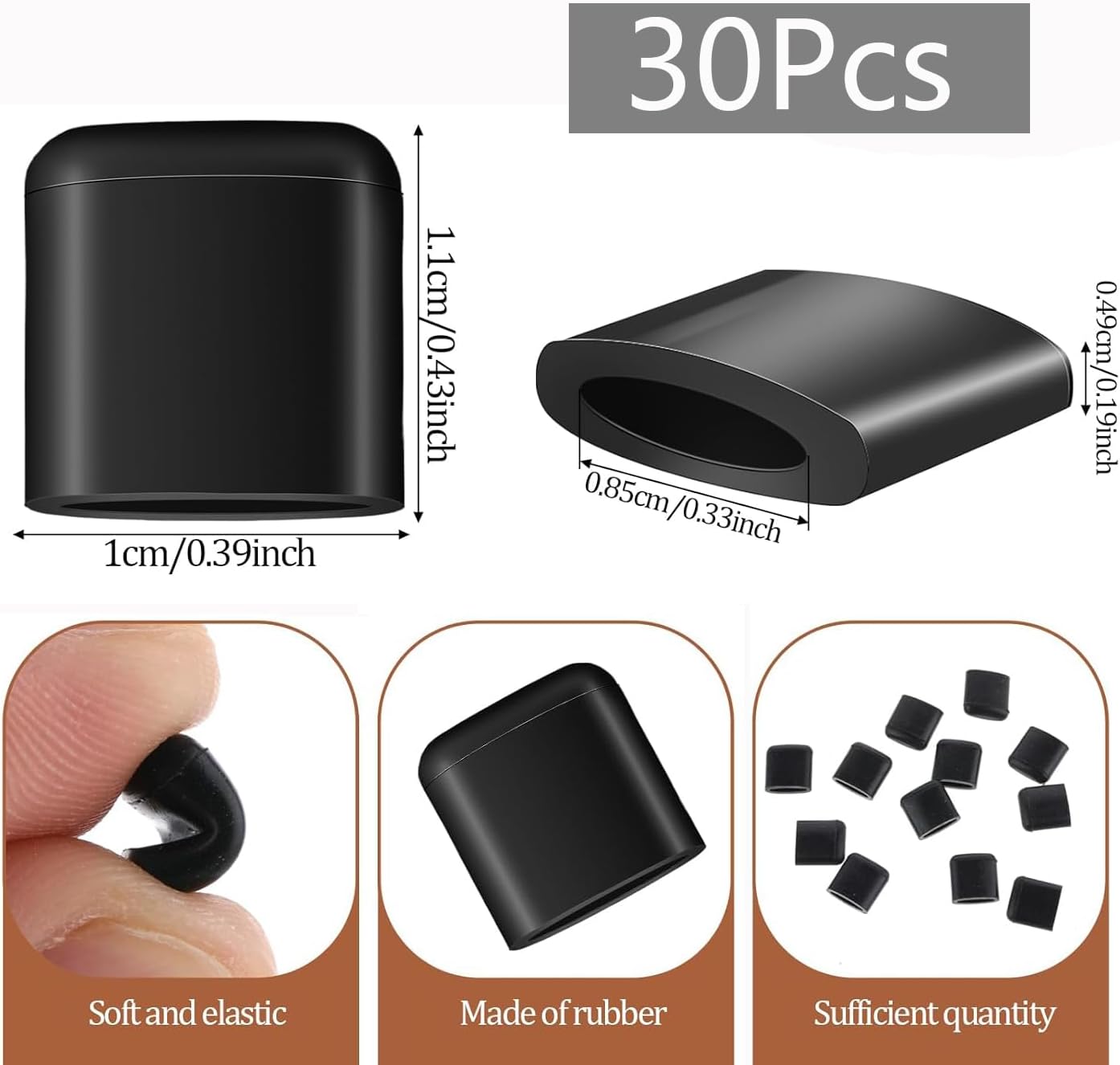 Detalle de Bessy shop Luftfritteuse Gummipuffer – 30 silikonene Gummifüße zum Schutz und Stabilisieren