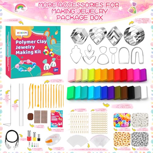 Thumbnail 2 de CGBOOM Kits de Joyería de Arcilla Polimérica 3 en 1 (527 piezas) para Jóvenes Creativos