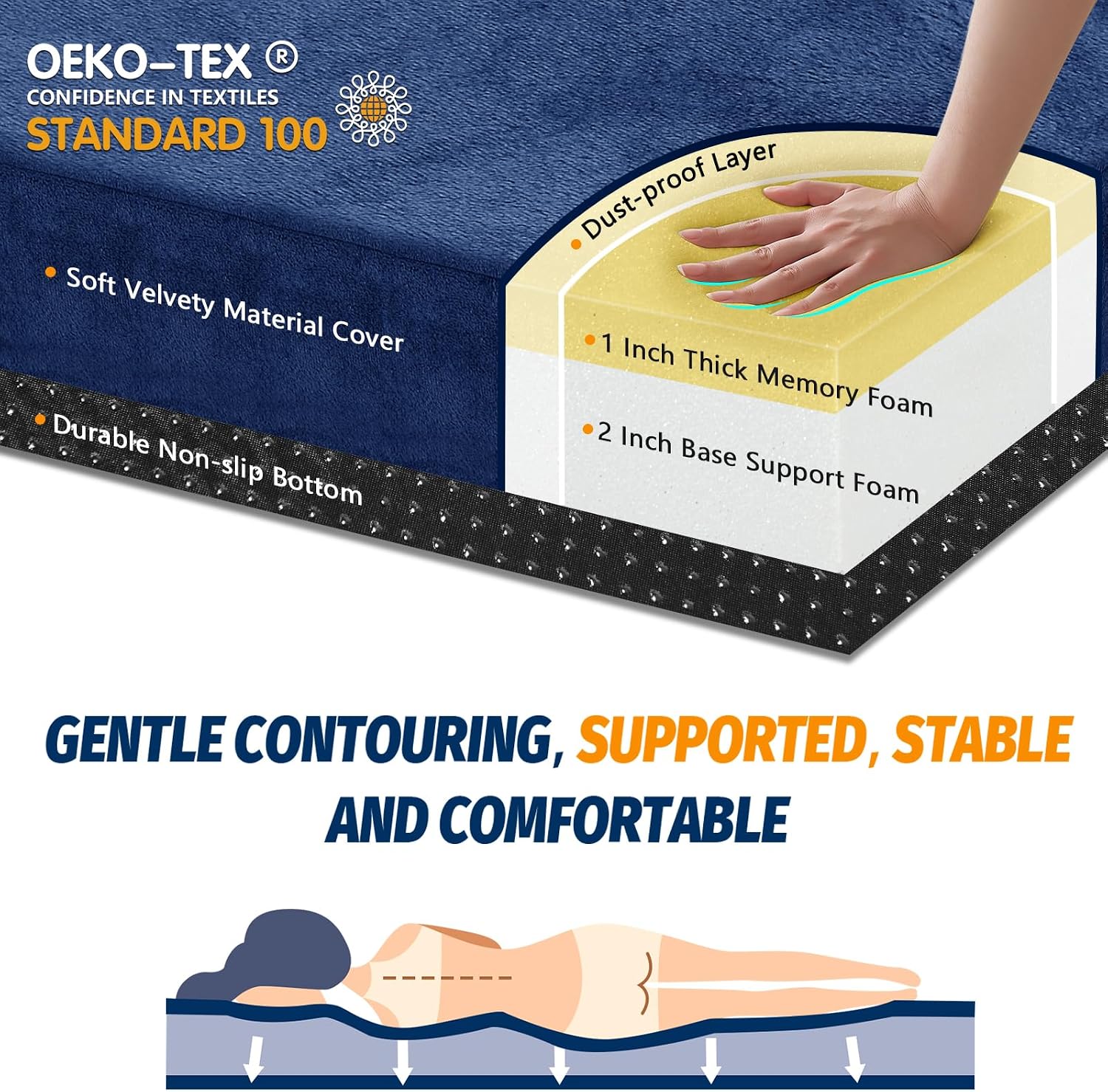 Detalle 2 de CYMULA Camping Mattress Pad, Memory Foam