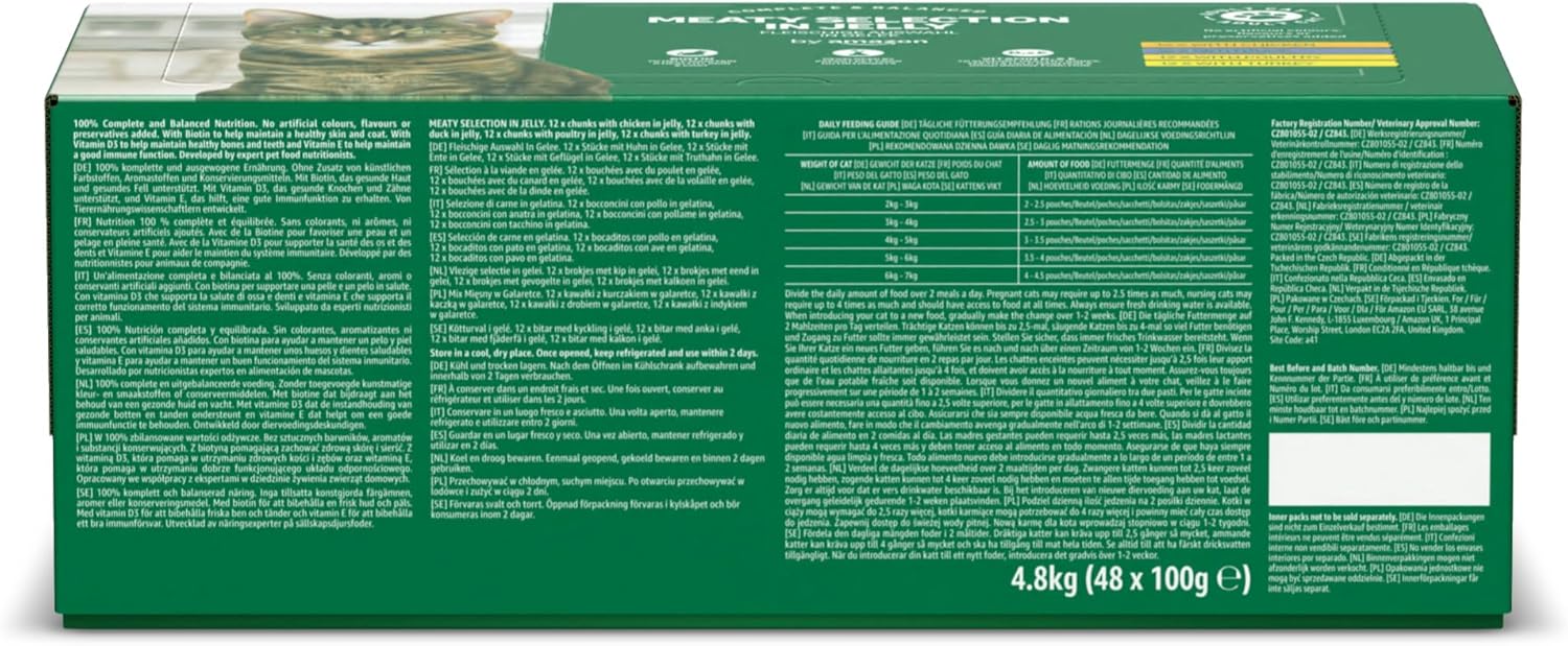 Thumbnail 6 de By Amazon Nourriture complète sans céréales pour Chats Adultes – Sélection Viande en gelée, 4,8 kg