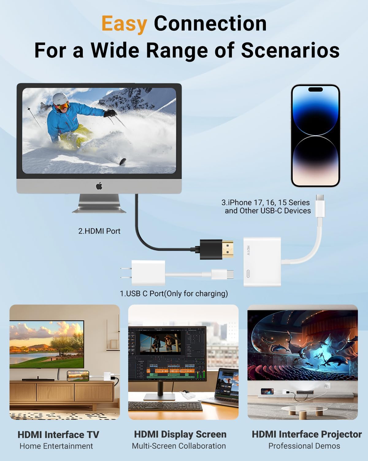 Thumbnail 6 de Microwoo USB-C to HDMI Adapter with 4K Output and 100W PD