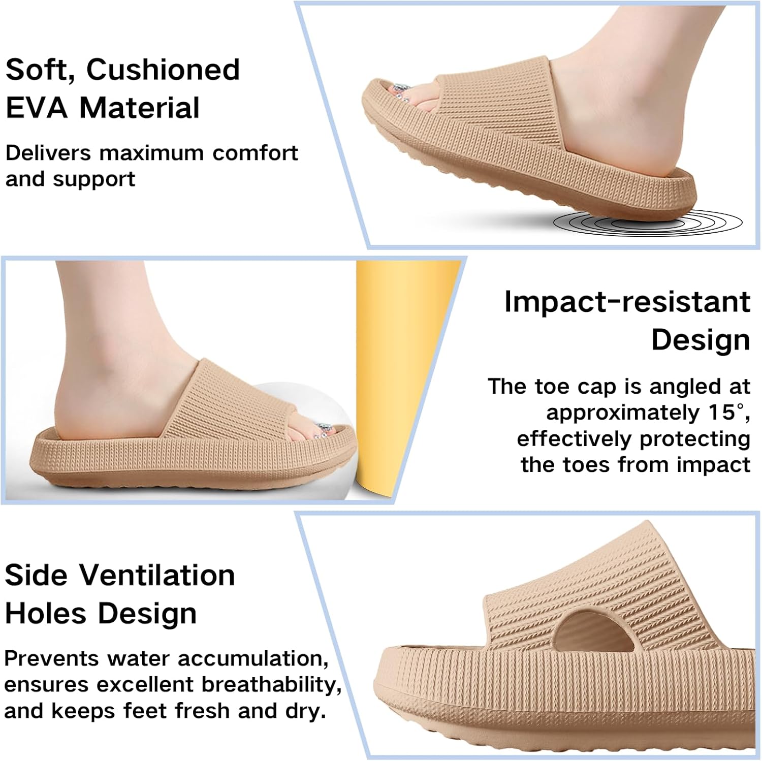 Thumbnail 4 de BAGHUY Cloud Sliders for Men and Women: Lightweight, Non-Slip Bathroom & Beach Slippers