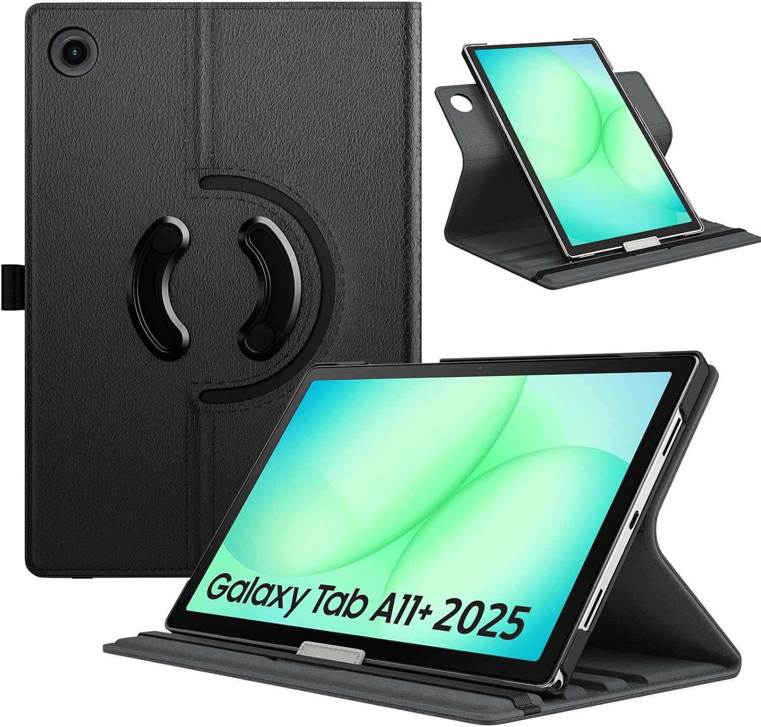 Detalle de TiMOVO Drehbare Hülle für Samsung Galaxy Tab A11+/A11 Plus 11" 2025 (SM-X230/X236/X238) – 90° Stand, Auto Sleep/Wake, Schwarz