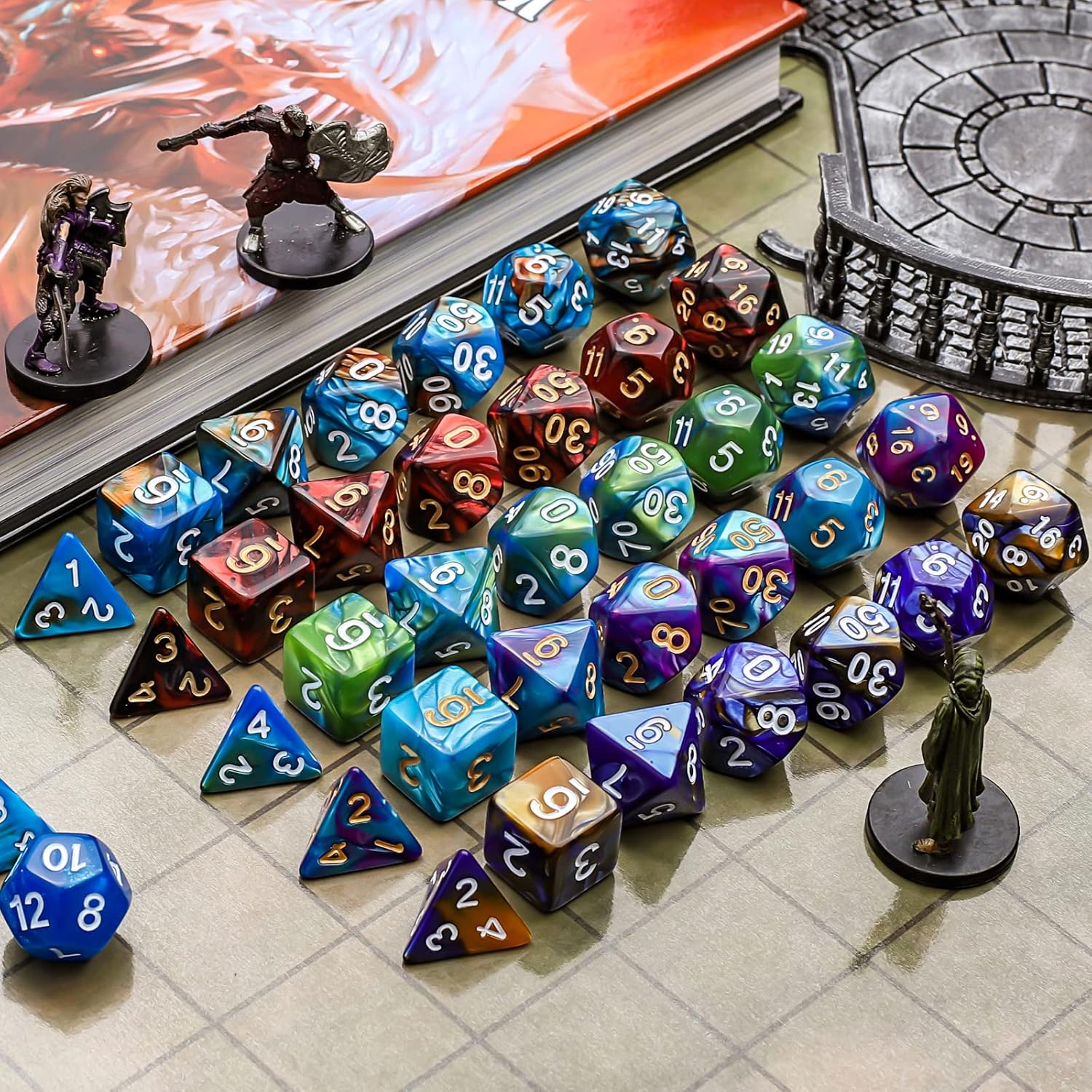 Detalle de CiaraQ Polyhedral Dice Set 35pcs