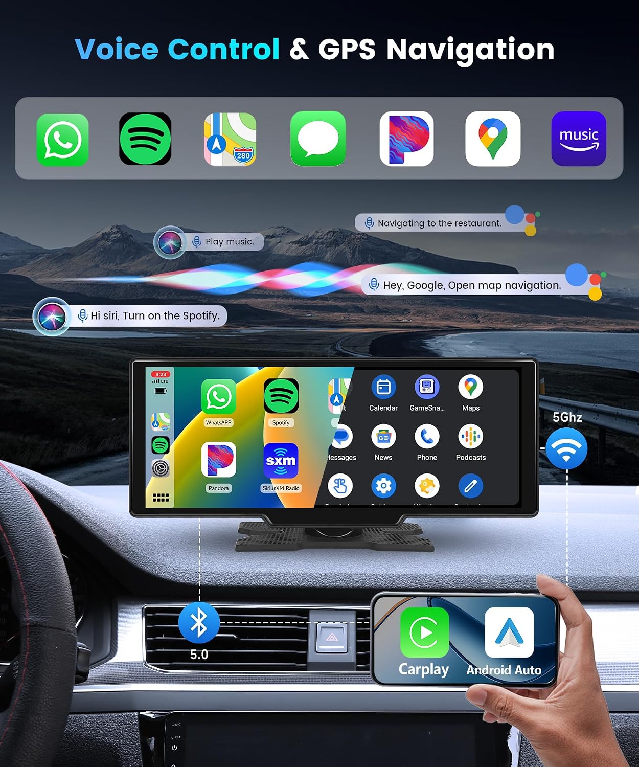 Thumbnail 2 de Podofo Autoradio CarPlay 10,26 pouces