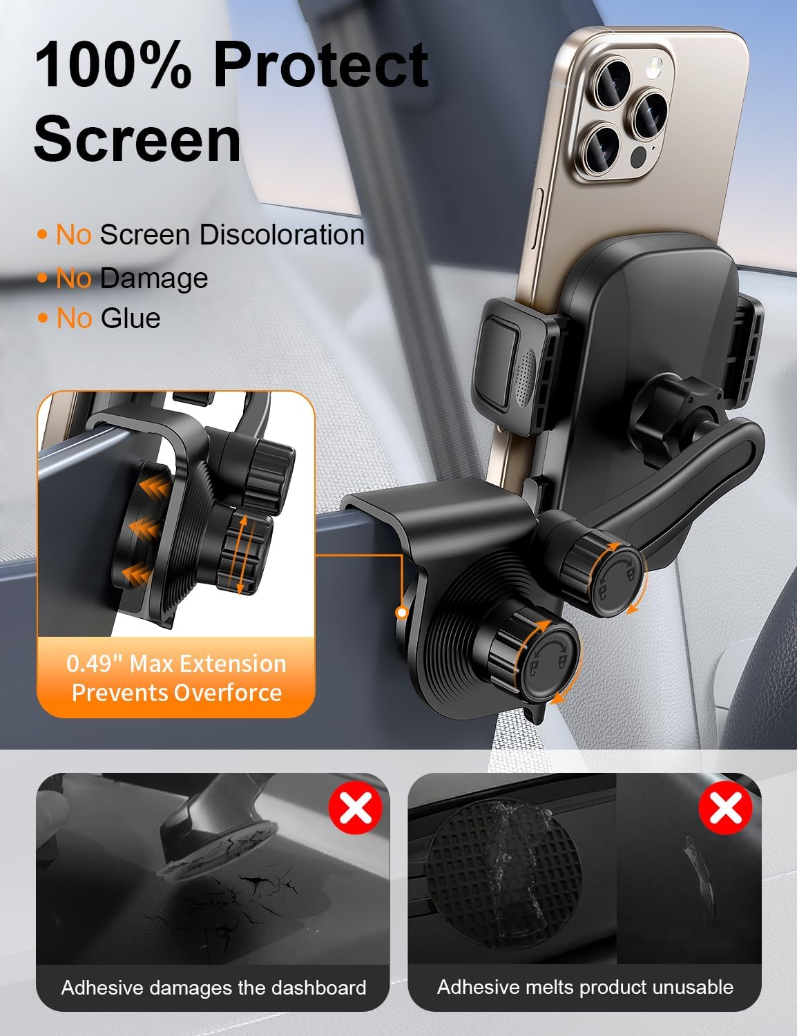 Detalle 2 de bokilino Tesla Phone Mount 360° adjustable car phone holder