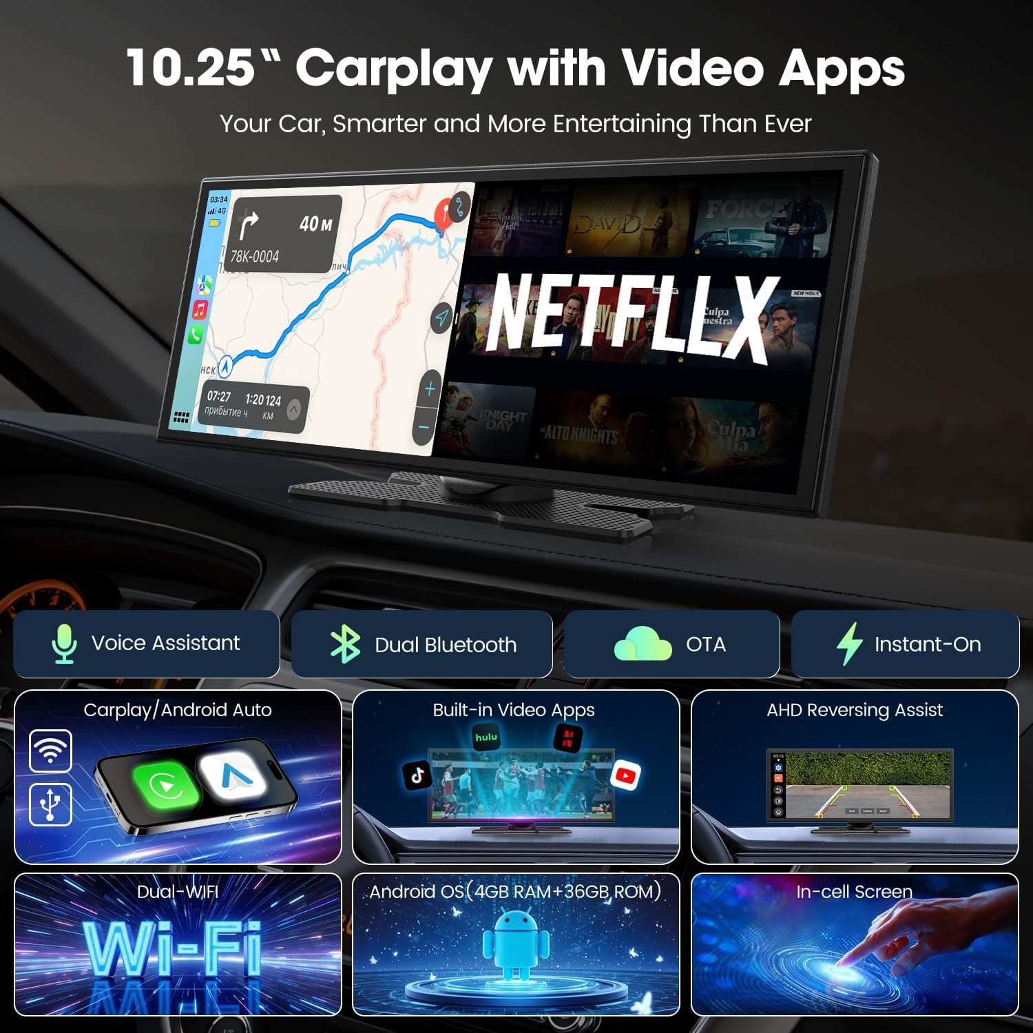 Detalle 2 de LAMTTO CarPlay 10,25 pollici wireless