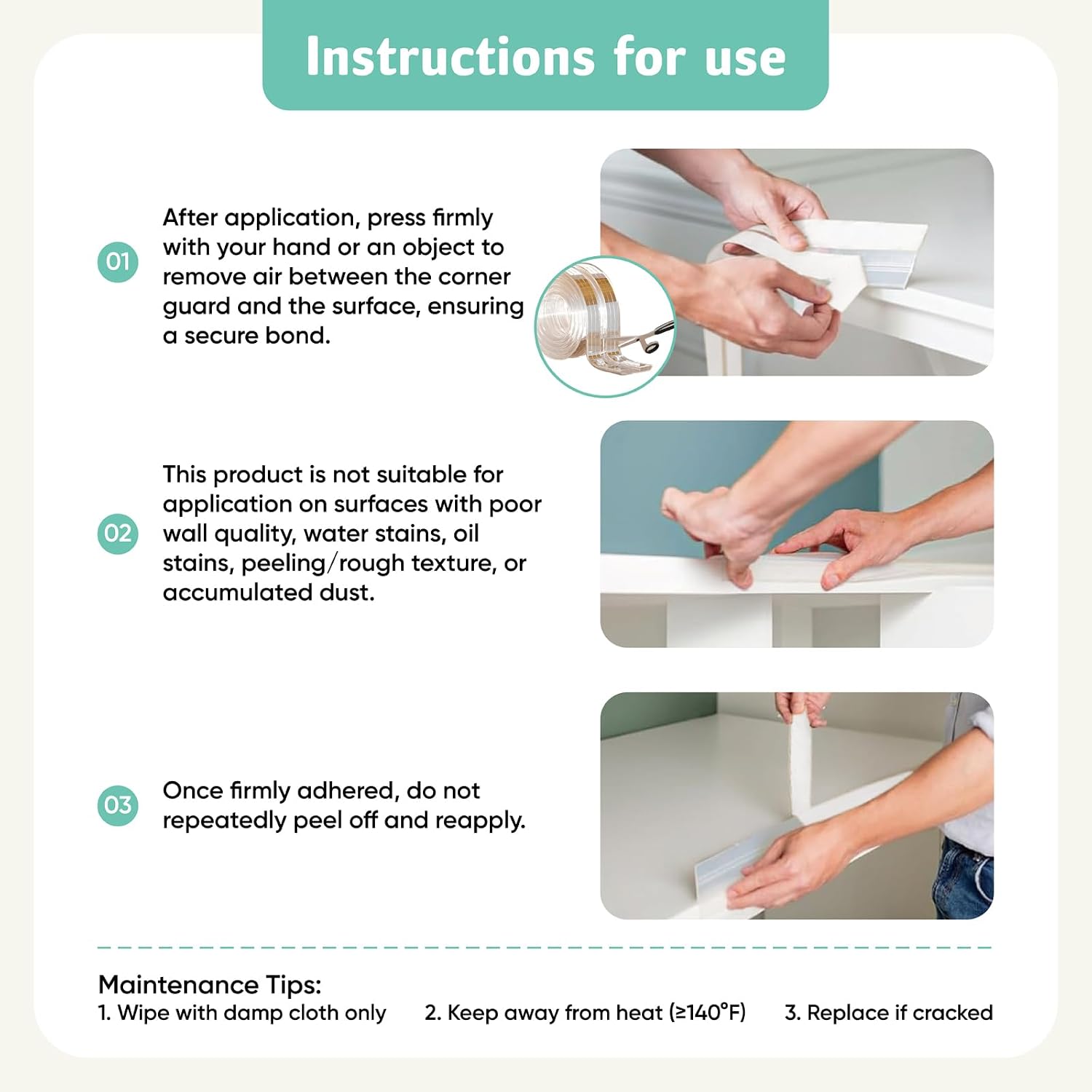 Thumbnail 6 de MCDALEGE Baby Furniture Edge Protector with Pre-Applied Adhesive Strips