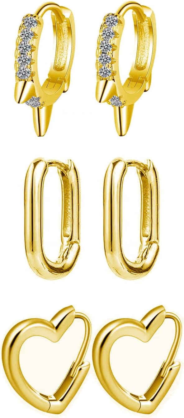 Thumbnail 6 de Orecchini Donna Argento 925 Anallergici – Set di 3 Coppie Cerchi 10/14 mm in placcatura oro bianco 14K