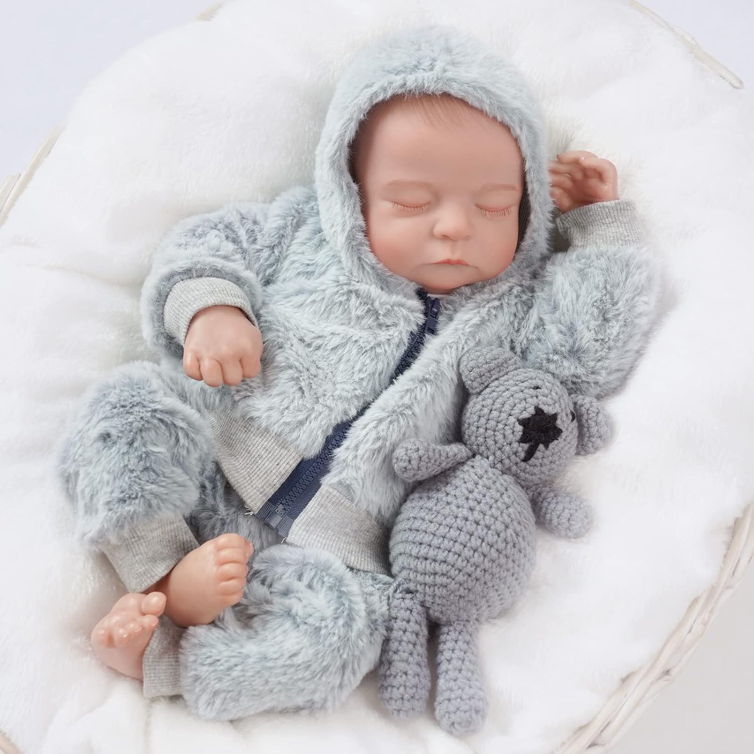 Detalle de JIZHI Reborn Bambola Ragazzo 17 Pollici: Realistica, Fatto a mano e Lavabile