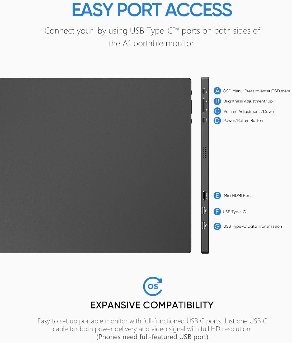 Detalle 2 de ARZOPA A1 Portable Monitor 15.6" FHD IPS