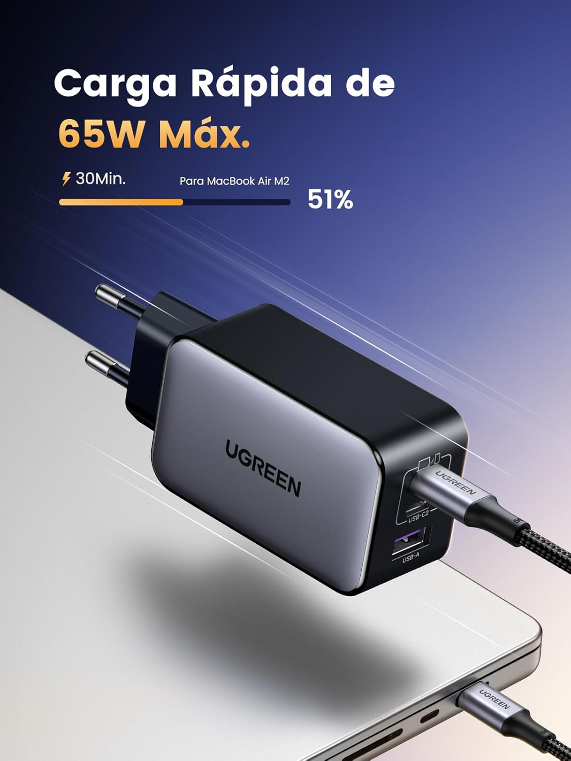 Thumbnail 2 de UGREEN Nexode Cargador USB C 65W