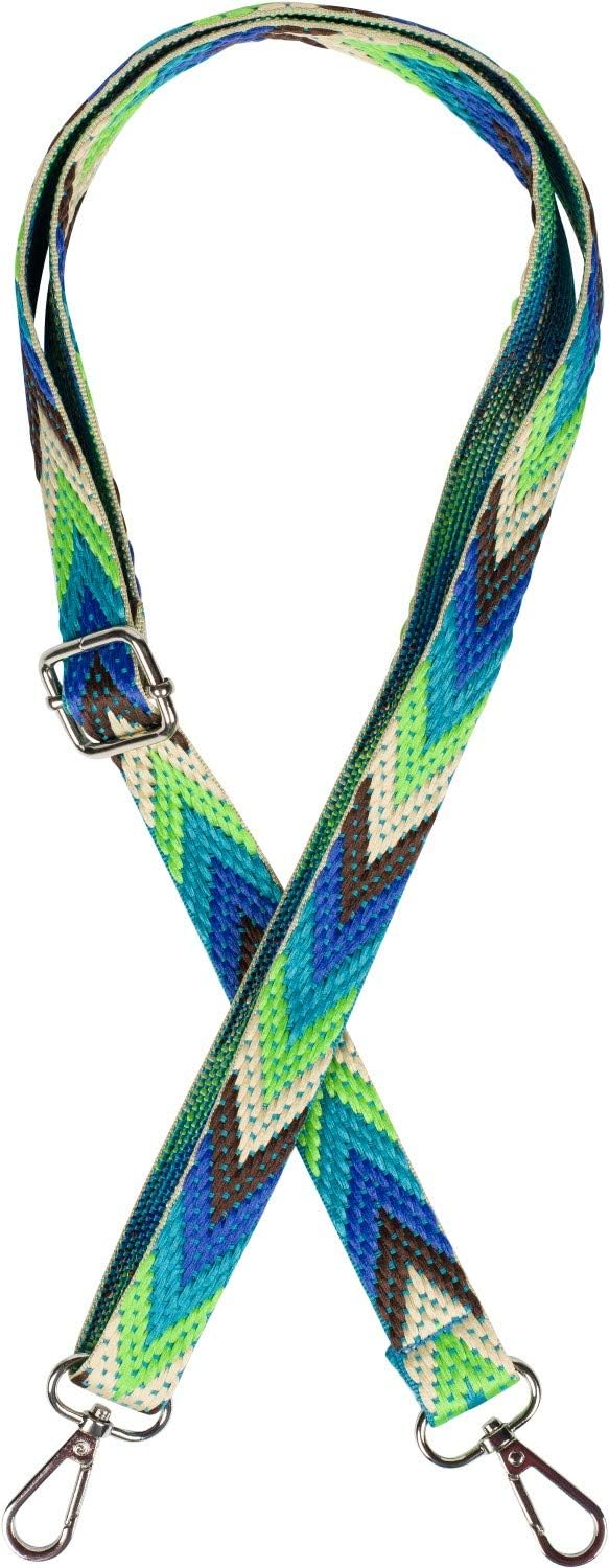 Detalle de styleBREAKER Tracolla della borsa stretta regolabile con motivo colorato a zig-zag, intercambiabile, unisex