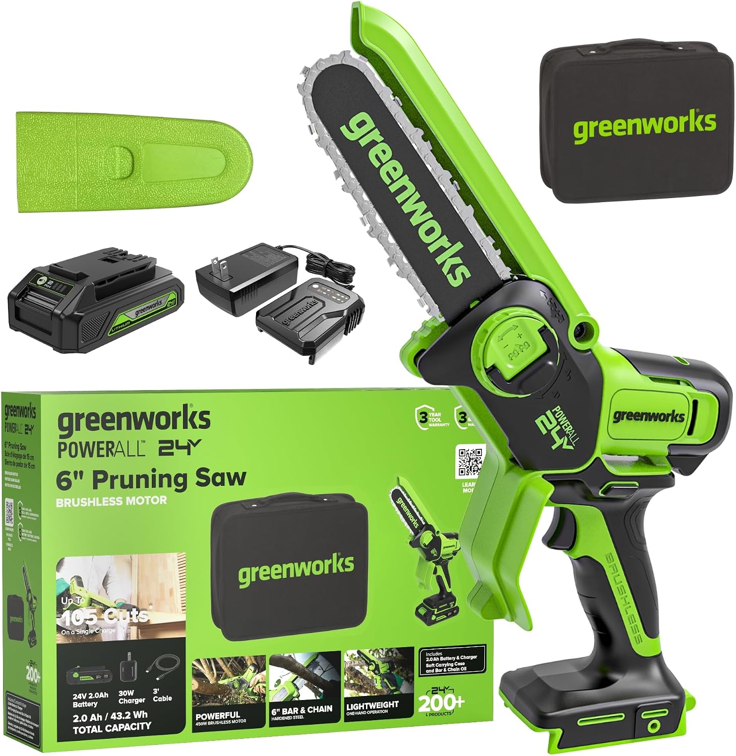Detalle de Greenworks Mini Chainsaw 24V