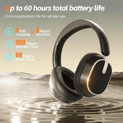 Detalle de MMWOWARTS Hybrid Active Noise Cancelling Bluetooth Headphones review