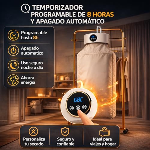 Thumbnail 2 de ZALEZ Secadora de Ropa Portátil: secado 360° con temperatura suave y temporizador