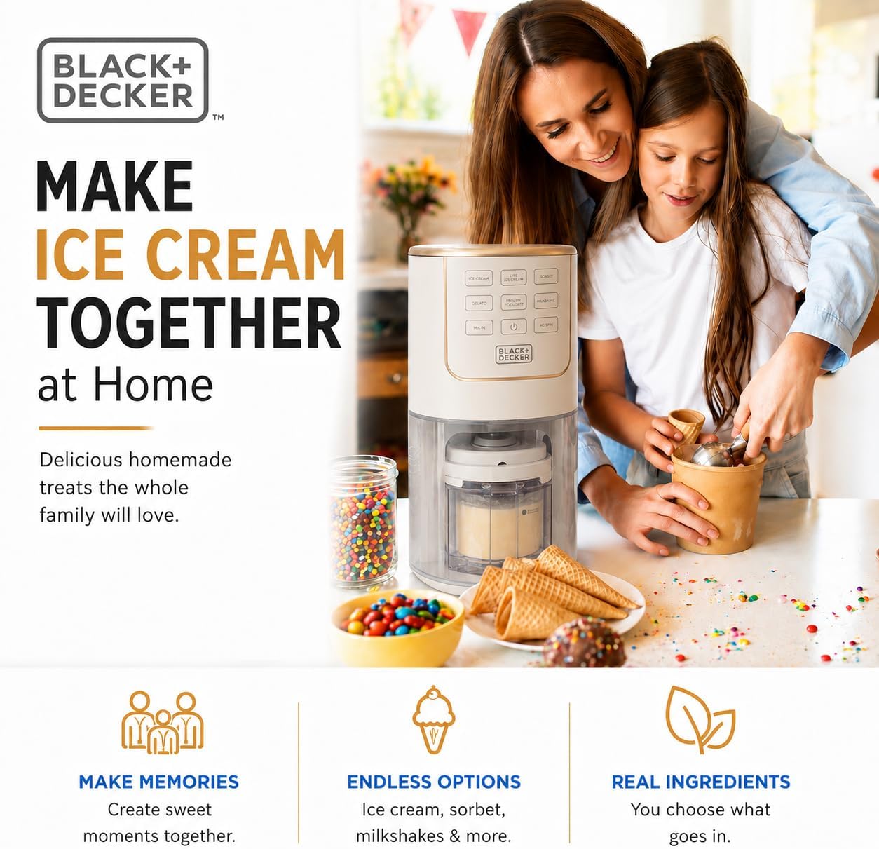 Detalle de BLACK+DECKER Ice Cream Maker for Families & Kids