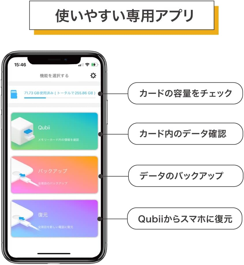 Thumbnail 6 de Maktar Qubii MKPQ-W 自動バックアップアダプター iPhone・iPad対応 ホワイト