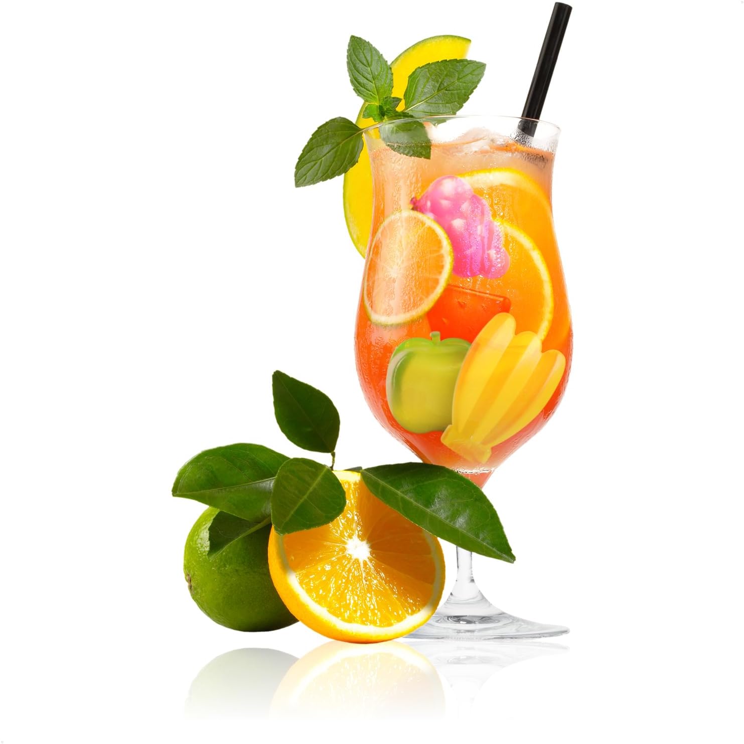 Thumbnail 1 de Com-four – Lot de 30 glaçons réutilisables en forme de fruits des Caraïbes