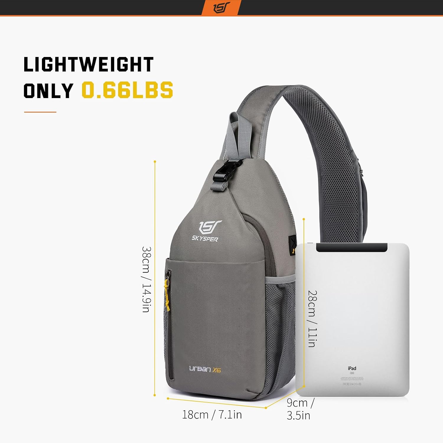 Detalle de SKYSPER Sling Bag Crossbody Backpack – lightweight 6L chest shoulder travel daypack