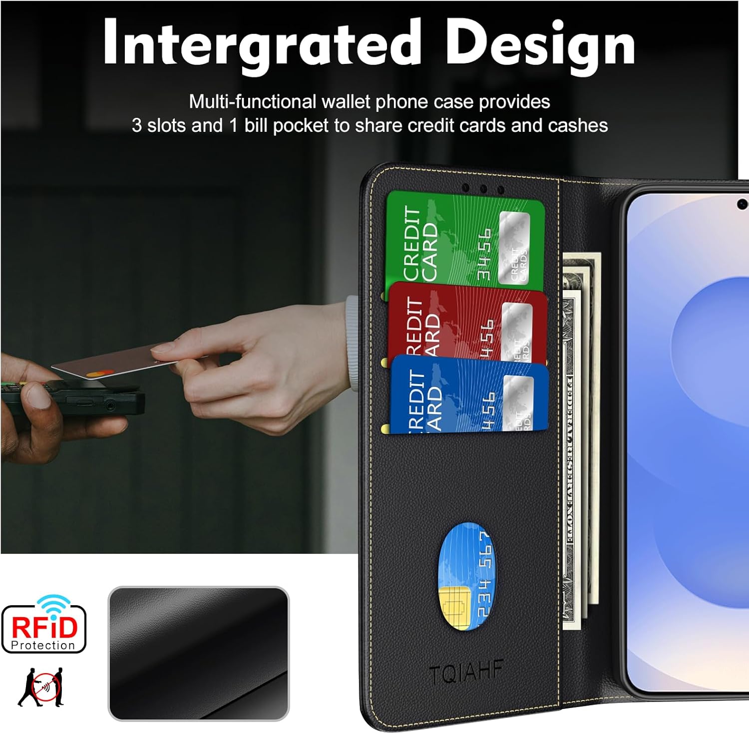 Thumbnail 1 de TQIAHF Leather Wallet Case for Samsung Galaxy S26 with Screen Protector