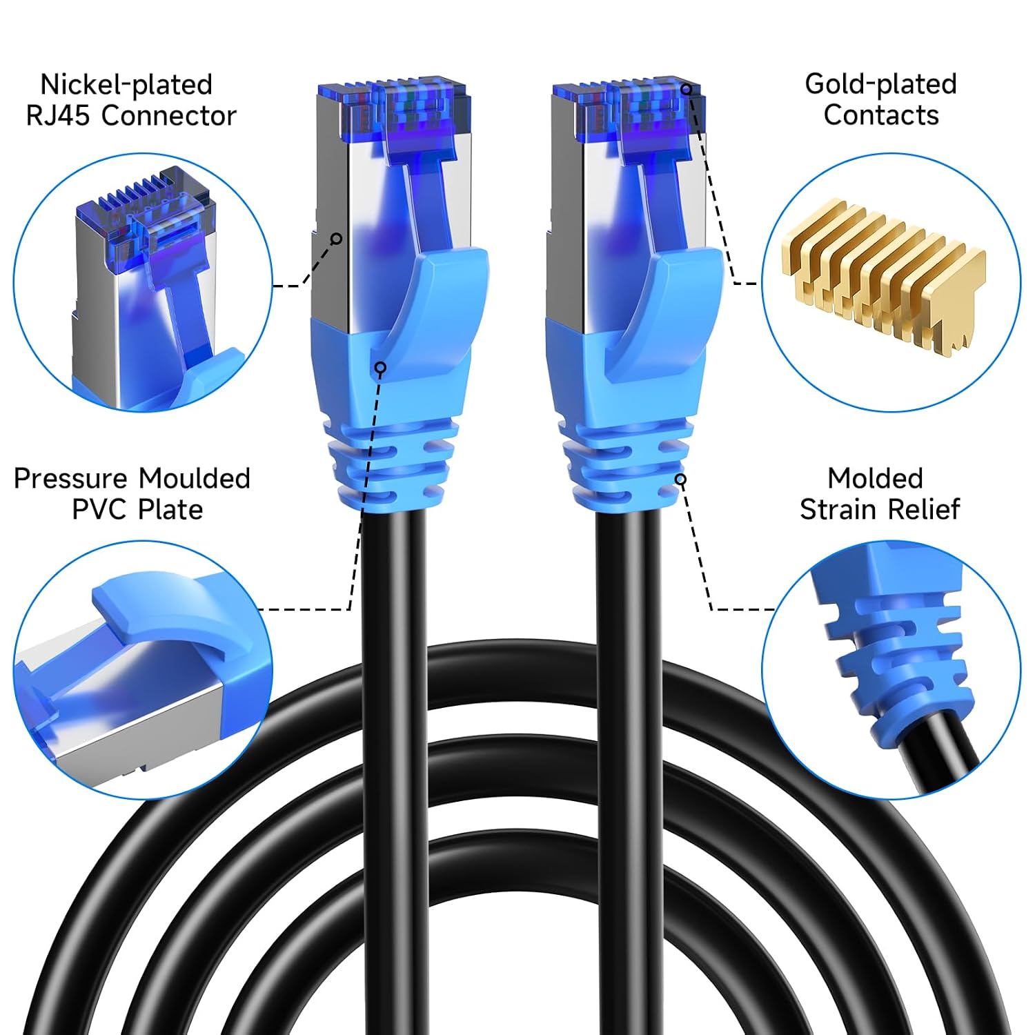 Thumbnail 5 de Veigrvy Cat 6A Outdoor Ethernet Cable 100m — Direct Burial, UV-Resistant LLDPE Jacket