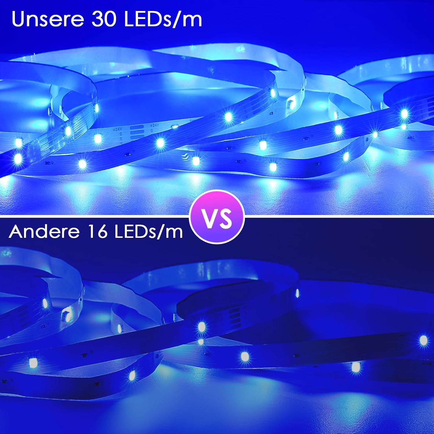 Thumbnail 2 de HOVVIDA LED Strip 5 m (30 LEDs/m, 150 LEDs) mit App & Fernbedienung, Musik- und Timing-Modus