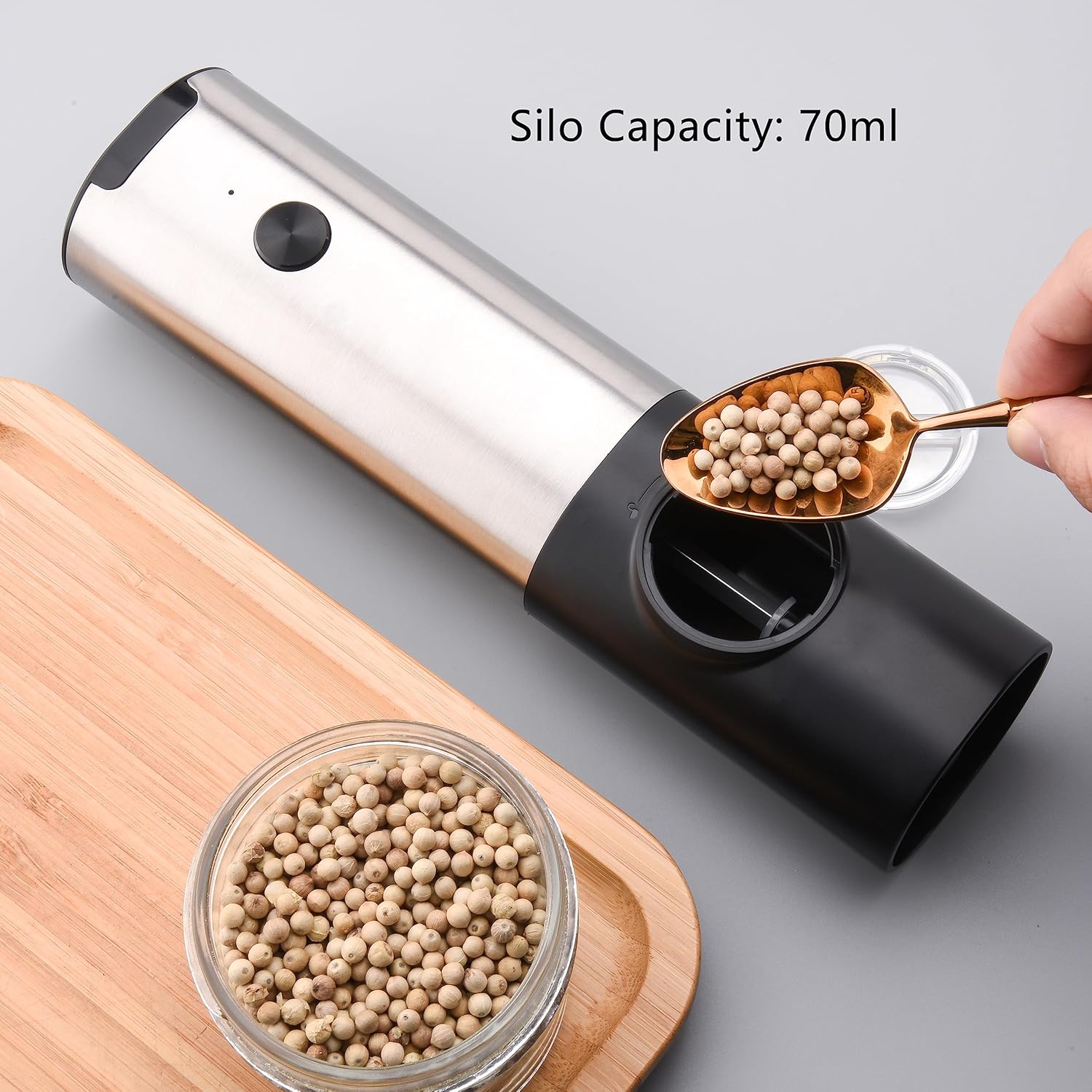 Thumbnail 3 de IraXpro Electric Salt & Pepper Grinder Set with Rechargeable Base