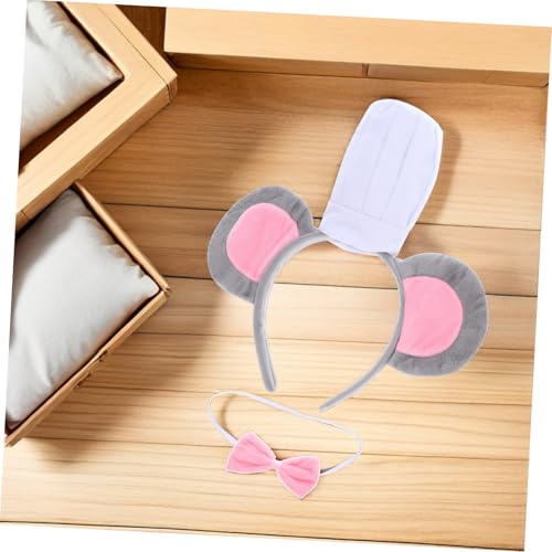 Thumbnail 7 de Kisangel 4-Piece Mouse Ears Headband Costume Set, Grey Plush