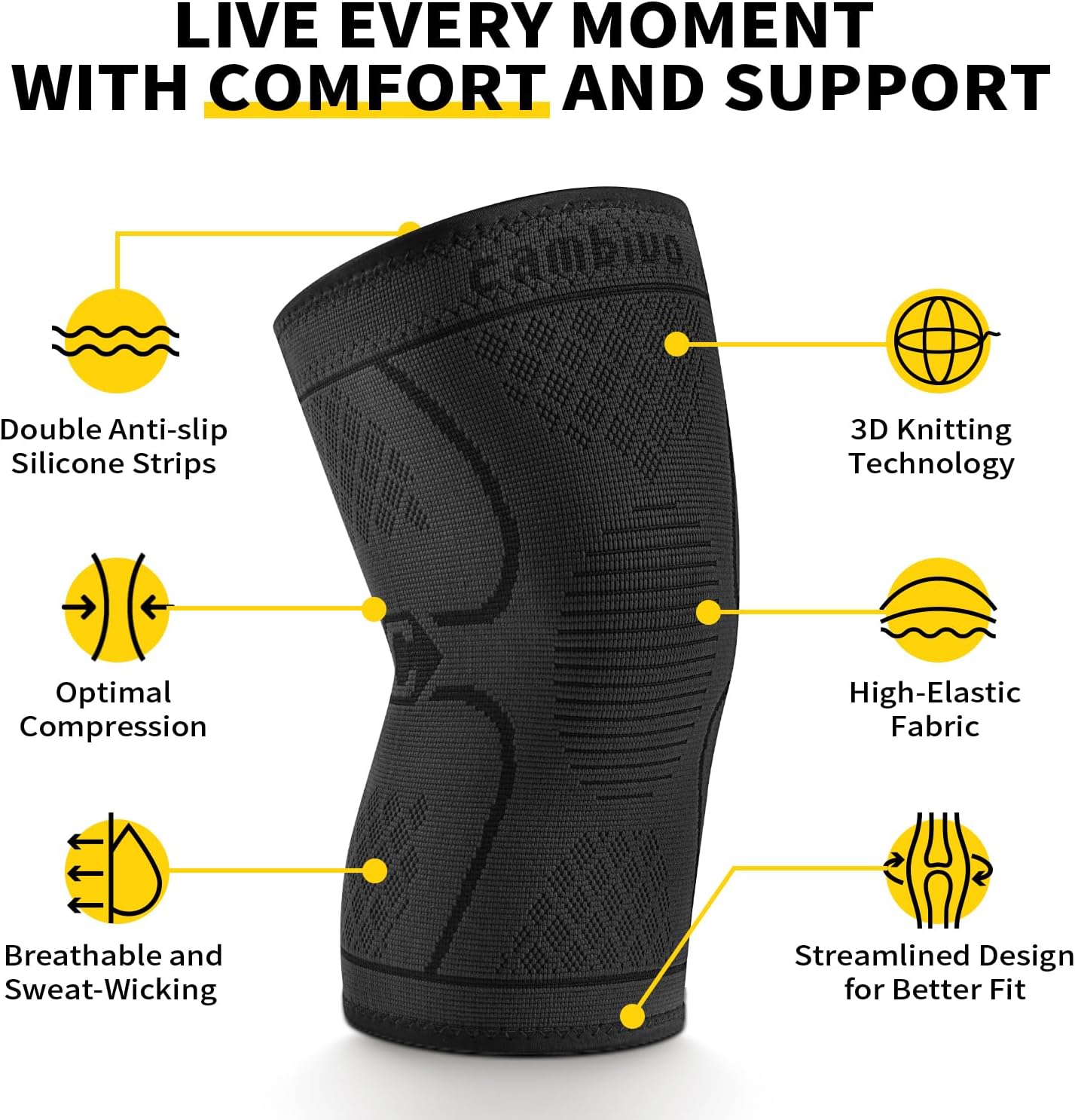 Thumbnail 2 de CAMBIVO 2 Pack Knee Braces Medium 🦵