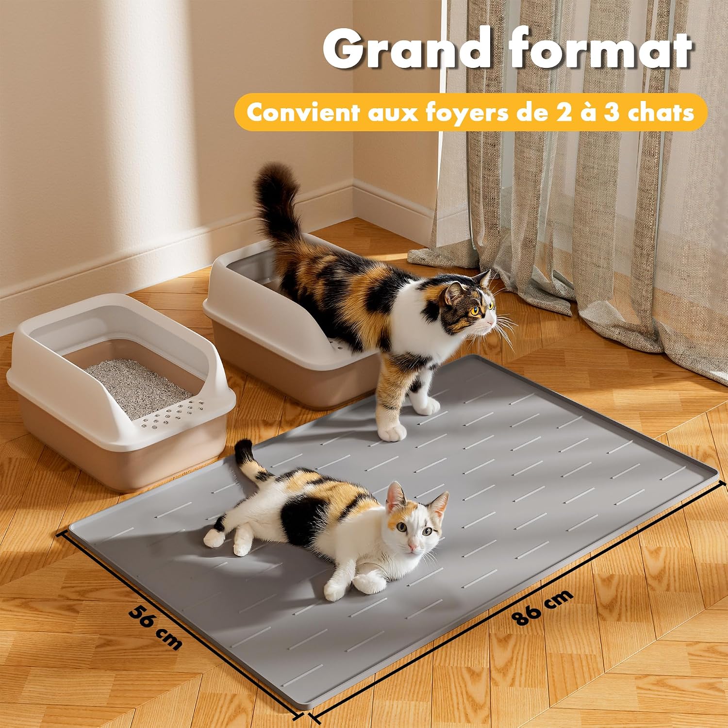 Thumbnail 6 de Pieviev Tapis Litière Chat Silicone 86x56cm